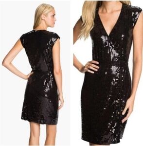 Michael Kors sequin Black wrap Party Sexy dress Size S